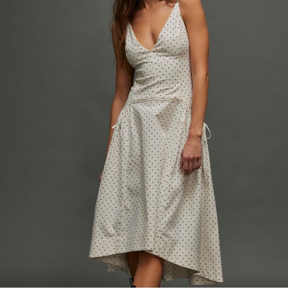 NWT FREE PEOPLE Julep Polka Dot Midi Dress Size XL Vintage Combo